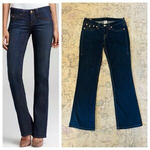 Y2K True Religion Becky Bootcut Low-Rise Jeans in Dark Wash, 30